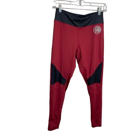 Box Lunch Game of Thrones Leggings Women's Small Red Black Pull On Athletic - Picture 1 of 8
